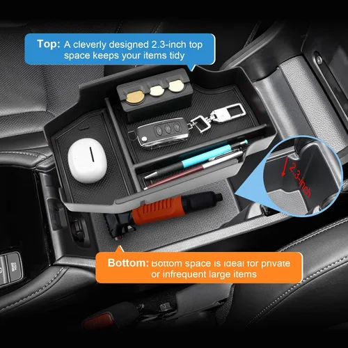 Vista 5 de 2023 2024 2025 Organizador de Consola Central para Honda Accord Hybrid (LX/EX/EX-L/Sport/Sport-L/Touring), Bandeja de Consola Duradera de Plástico