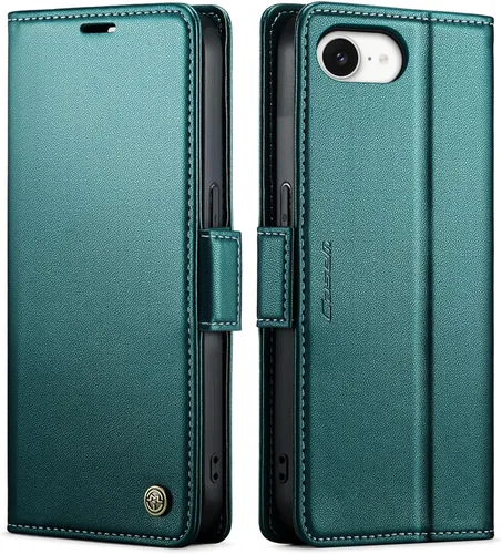 Vista 54 de QLTYPRI Funda tipo cartera para iPhone 7/8/SE 2020/SE 2022 con tarjetero, color azul