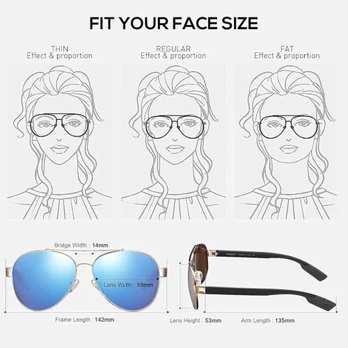 Vista 3 de AVAWAY Gafas de sol polarizadas aviador para mujeres y hombres protección UV400 ligera conducción pesca al aire libre deportes gafas de sol 1