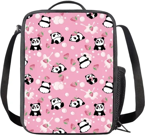 Vista 26 de INSTANTARTS Axolotl - Bolsa de almuerzo para niños, reutilizable, aislada, térmica, bolsa de almuerzo, bolsa de comida para niñas