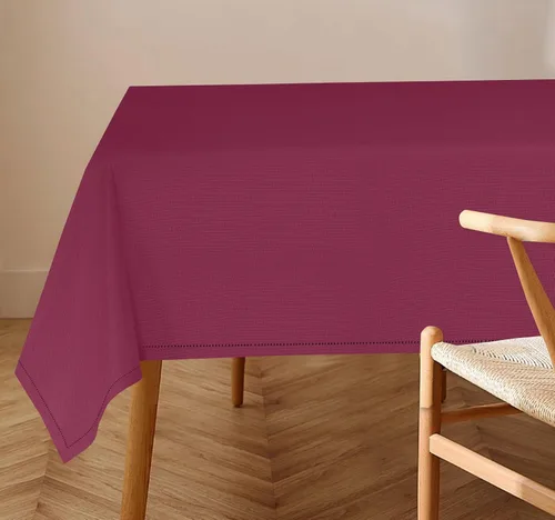Vista 14 de RUVANTI Paño de Mesa de Lino de Algodón Rectangular 108x60 Pulgadas, Borde Clásico, Resistente a Manchas, Paño Lavable Perfecto para Cubrir Mesa