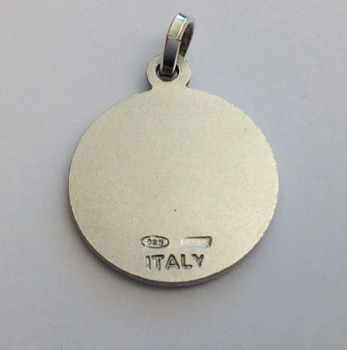 Vista 4 de I G J MEDALLA DE SAN FRANCISCO DE ASISI PLATA 925 - 100% HECHO EN ITALIA