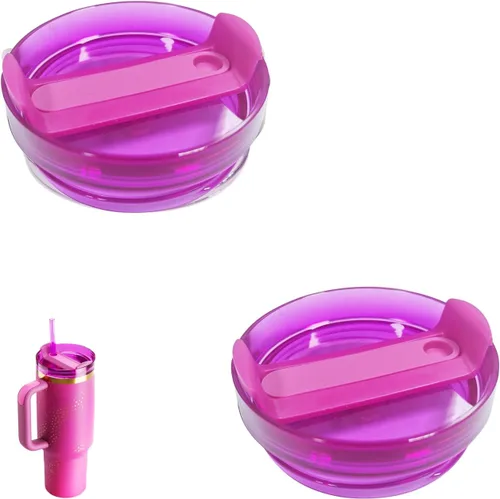 Vista 15 de Paquete de 2 tapas para vaso de 40 onzas compatibles con Stanley Quencher, cubiertas de vaso de acero inoxidable a prueba de derrames y resistentes