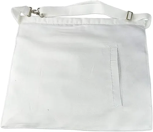 Vista 4 de Masonic Master Mason MASONIC REGALIA MM - Delantal de piel sintética, color blanco, 16 x 14 pulgadas, Blanco