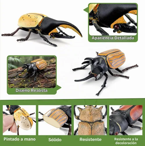 Vista 3 de Juego de juguetes de insectos para niños, 12 piezas de figuras de insectos educativos modelos de insectos