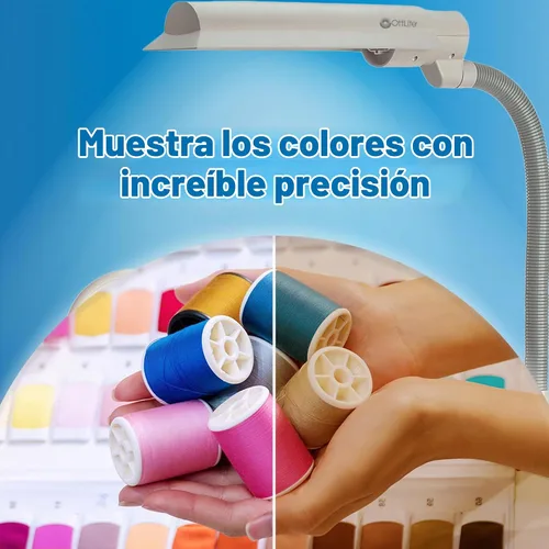 Vista 7 de OttLite EasyView CFL - Lámpara de pie con lupa, 18 W, color gris paloma