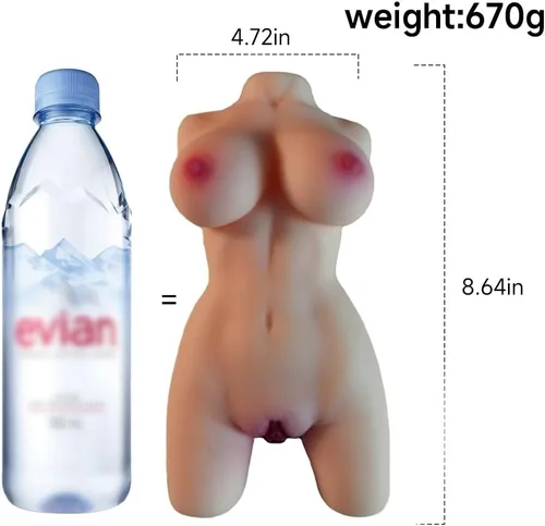 Vista 2 de Muñeca sexual con torso femenino portátil, masturbador masculino TPE con coño anal vaginal, muñeca adulta sexual para adultos para hombres