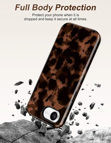 Vista 408 de Jusy Funda compatible con MagSafe con estampado de caparazón de tortuga marrón para iPhone 7/8/SE, cubierta protectora de TPU suave magnética