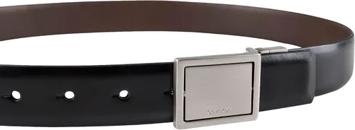 Vista 4 de Calvin Klein Cinturón de vestir con hebilla de placa moderna reversible dos en uno para hombre
