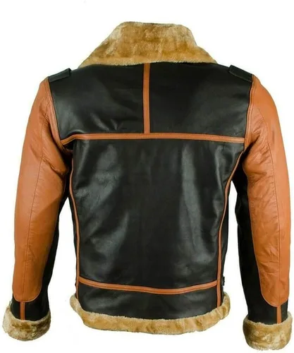 Vista 4 de Chaqueta clásica de cuero para hombre, estilo Choco para motocicleta, Cafe Racer Retro marrón