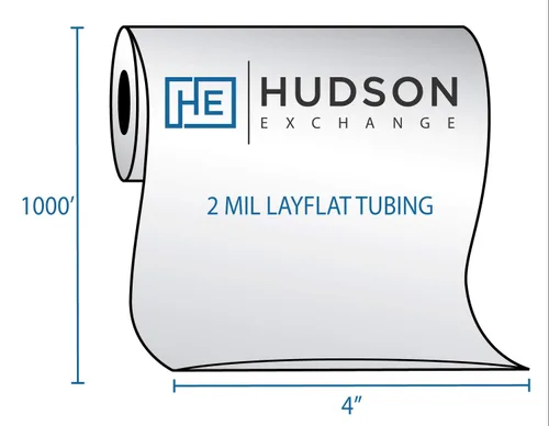 Vista 2 de Hudson Exchange-MOD166505 LDPE Poly Tubing, Mini Roll, 4" W x 1000' L, 2 Mil