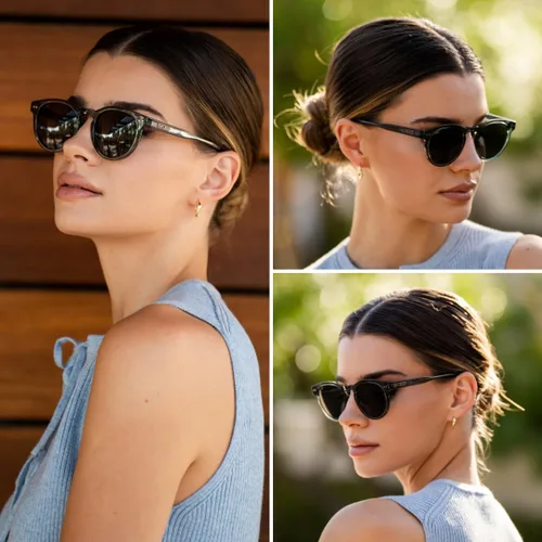 Vista 3 de WearMe Pro Gafas de sol polarizadas clásicas redondas retro para mujer