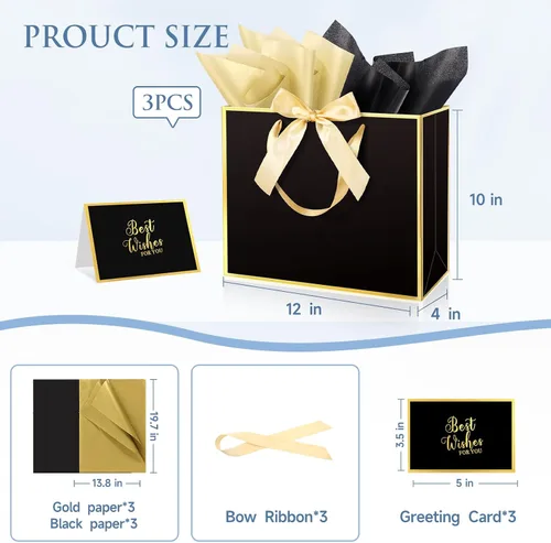 Vista 2 de Ethhqu Bolsas de regalo grandes con asas