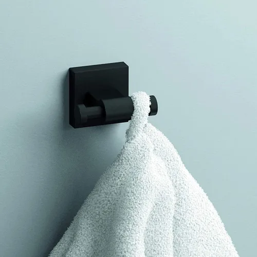 Vista 2 de Franklin Brass Maxted (1-Pack) Ganchos para Toallas Negro Mate Ganchos de Baño Montados en Pared para Batas y Toallas Gancho Portador de Toallas