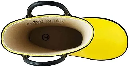 Vista 5 de OAKI Botas de lluvia de goma impermeables para niños con asas fáciles de poner