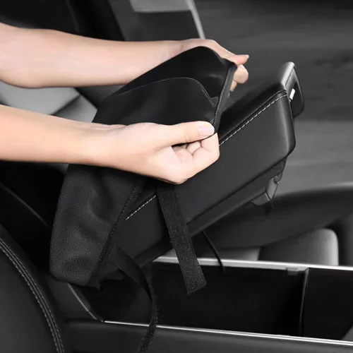 Vista 6 de AOMSAZTO Fundas de consola para Toyota RAV4 2019-2026, funda de cuero negro