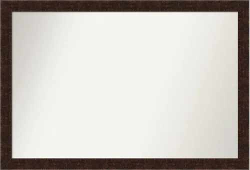Vista 52 de Amanti Art Espejo de baño de bronce para sobre fregadero, 24 x 24 pulgadas, espejo de tocador cuadrado estrecho de bronce Manhattan, marco de madera