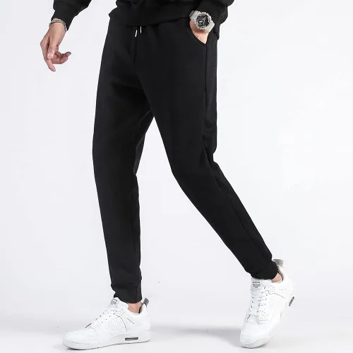 Vista 6 de GXAMOY Pantalones de forro polar de invierno para hombre, pantalones deportivos con forro de sherpa, pantalones deportivos gruesos y cálidos