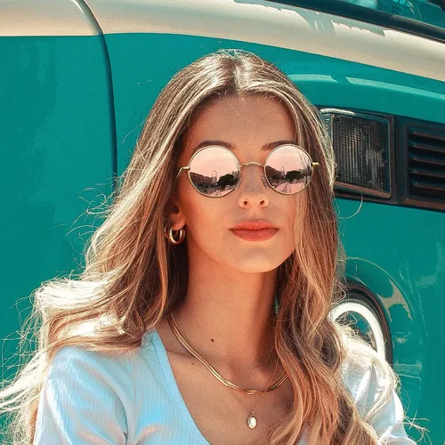 Vista 82 de KANASTAL Gafas de sol redondas polarizadas para mujeres y hombres, estilo hippie con protección UV400