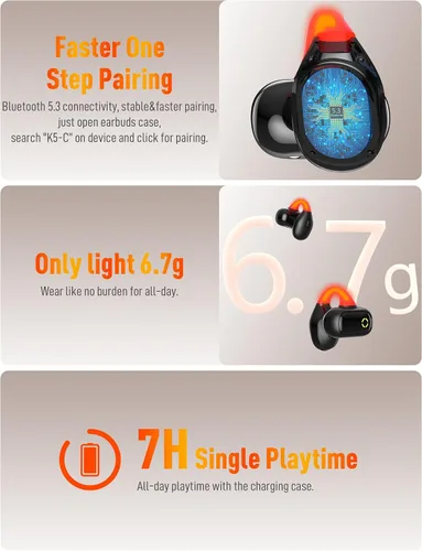 Vista 4 de Auriculares inalámbricos abiertos deportivos con clip con luces de flash nocturno para iPhone 17 16 Galaxy S26 S25 S24, conducción ósea cómoda