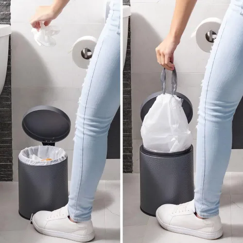 Vista 2 de Plasticplace Bolsas de basura de ajuste personalizado, compatibles con Simplehuman Code R (100 unidades) forros de basura blancos con cordón de 2.6