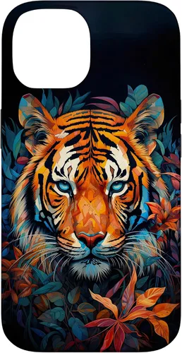 Vista 4 de Watercolor Tiger Face Design Wild Animal Big Cat Tiger Case for iPhone 17