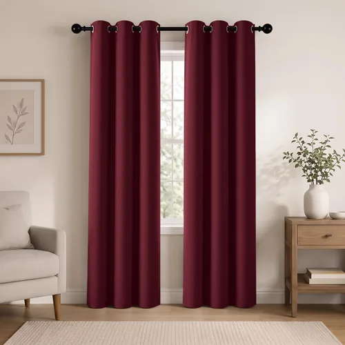 Vista 120 de Cortinas de oscurecimiento de habitación de 45 pulgadas de largo para dormitorio y sala de estar, cortinas térmicas aislantes con ojales