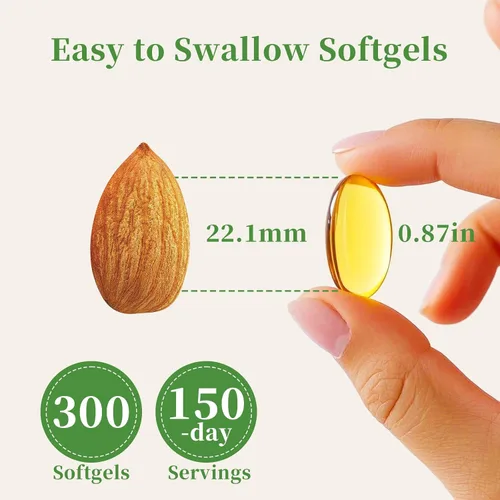 Vista 3 de Aceite de orégano con aceite de semilla negra, cápsulas de aceite de orégano 2 en 1 orgánicas, 6000 mg por porción, 300 cápsulas blandas, carvacrol