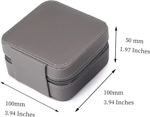 Vista 5 de Duomiila - Caja de joyería pequeña, mini organizador de viaje portátil, para anillos, aretes, collares. Un regalo para niñas y mujeres