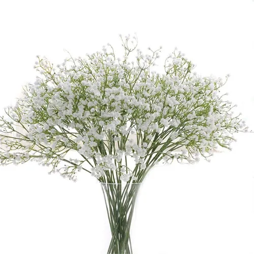 Vista 9 de Paquete de 9 flores artificiales de aliento de bebé, tallos flexibles de 21 pulgadas para ramos de boda, centros de mesa del hogar y decoración al