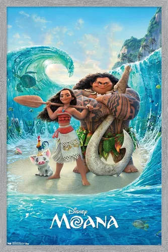 Vista 9 de Trends International Disney Moana - Póster de pared con suelo oceánico, 22.4 pulgadas de largo x 14.7 pulgadas, versión enmarcada en madera