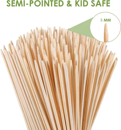 Vista 2 de Smores Sticks - Palitos desechables de 36 pulgadas de largo y 0.197 in de grosor, 120 unidades de palos de bambú para asar malvaviscos, palitos