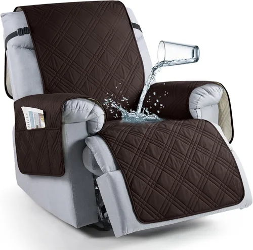 Vista 24 de TAOCOCO Funda para silla reclinable 100% impermeable que se mantiene en su lugar, fundas reclinables para sillas reclinables pequeñas con bolsillo