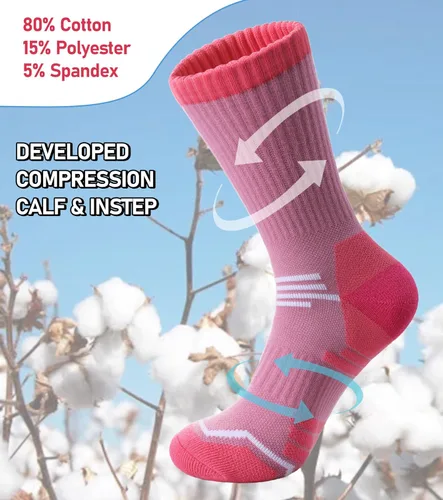 Vista 3 de FNOVCO Calcetines de compresión atléticos gruesos acolchados para mujer, 5 pares