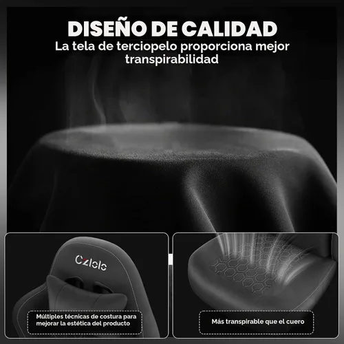 Vista 8 de Czlolo Silla de juegos grande y alta de tela con reposapiés extendido Negro