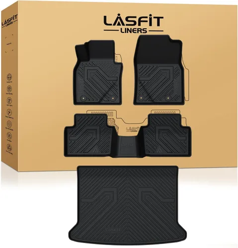 Vista 23 de LASFIT Alfombrillas de carga y respaldo de automóvil, aptas para todo tipo de clima, elastómero termoplástico de ajuste personalizado, fácil