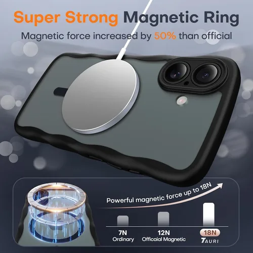 Vista 3 de TAURI Funda para iPhone 16 para mujeres y niñas, con control de cámara, [compatible con Masafe], funda Wave para iPhone 16 de 6.1 pulgadas