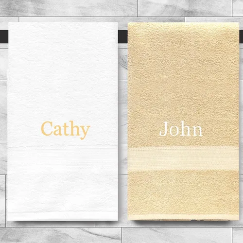 Vista 7 de Toallas de baño suaves bordadas personalizadas, juego de 2 toallas decorativas para baño, gimnasio, sauna, ducha, spa, piscina y dormitorio