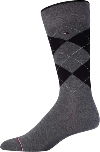 Vista 6 de Tommy Hilfiger Paquete de 5 calcetines de vestir Signature Argyle para hombre, color negro, talla de zapato 7-12, Negro