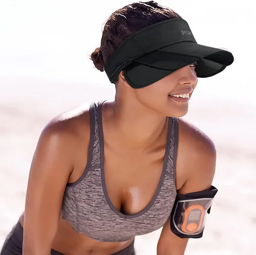 Vista 3 de Sombreros de visera deportiva de verano para hombre y mujer, con ala ancha, ajustable, para golf
