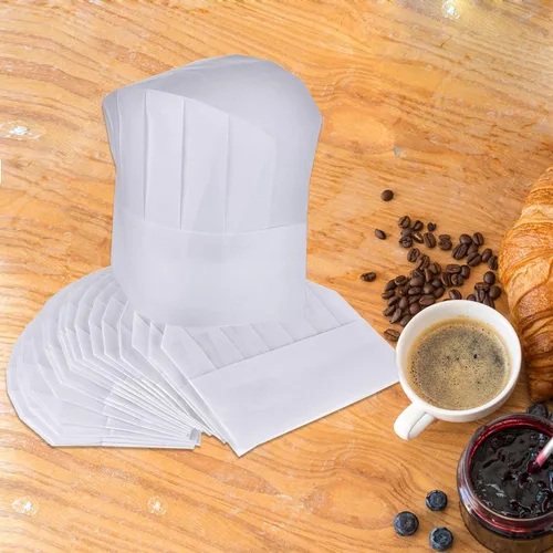 Vista 7 de ESHATO Sombreros de chef para niños, adultos, tela no tejida, ajustable, para el hogar, cocina, juego de tapas para cocinar, hornear, recuerdos