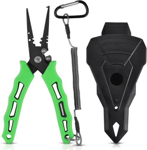 Vista 10 de KastKing Cutthroat - Alicates de pesca de 7 pulgadas con anillo dividido, herramientas de pesca de acero inoxidable 420, equipo de pesca resistente