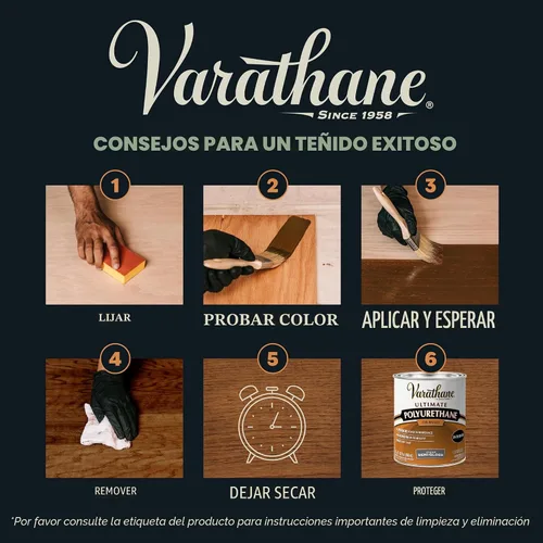 Vista 7 de Varathane 262023 - Tinte de madera prémium de secado rápido, Spring Oak, media pinta Oil-Based, 1 Coat Color, 1 Hour Dry Time, Interior Wood