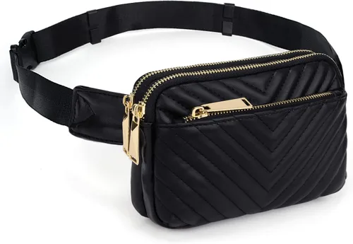Vista 15 de Riñonera UTO para mujer, de moda, bandolera, bolsa de cinturón, bolsa de pecho, riñonera de cintura, riñonera de cadera, para compras al aire libre