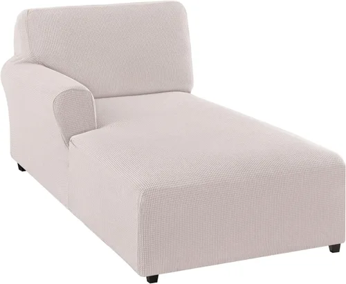 Vista 28 de FantasDecor Funda Elástica para Chaise Lounge Funda de Silla con Patrón de Celosía con Reposabrazos para Sala de Estar Dormitorio Doble Brazo Tela