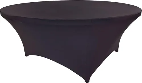 Vista 55 de Mantel de cóctel de elastano redondo de 24 pulgadas x 30 pulgadas de alto, color negro