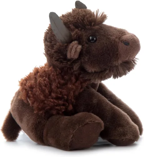 Vista 3 de The Petting Zoo Peluche de bisonte disquete, regalos para niños, animales salvajes de la vida silvestre, juguete de peluche de bisonte de 9 pulgadas