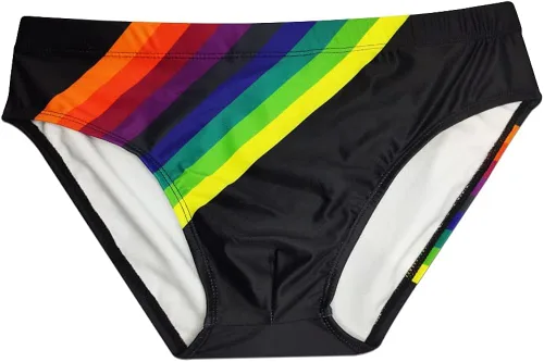 Vista 5 de Bañador de natación con almohadilla push-up para hombre, con relleno, arco iris, sexy, baño de sol, surf