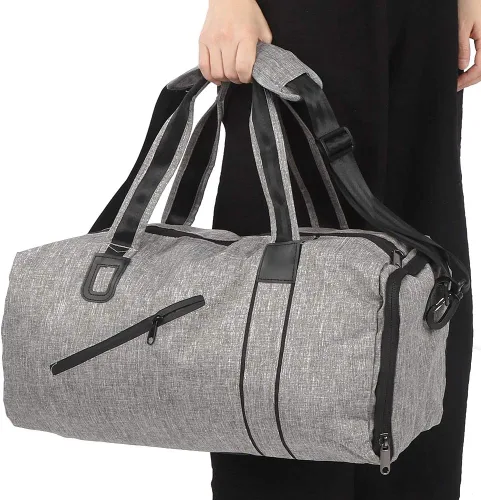 Vista 2 de Pequeña bolsa de gimnasio plegable Cilindro Fitness Bolsa de hombro, #2