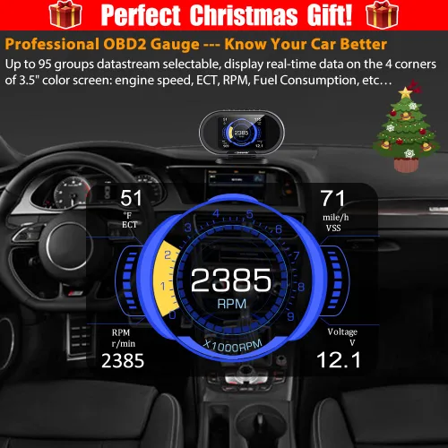 Vista 2 de KW208+KW206 OBD2 Guage HUD